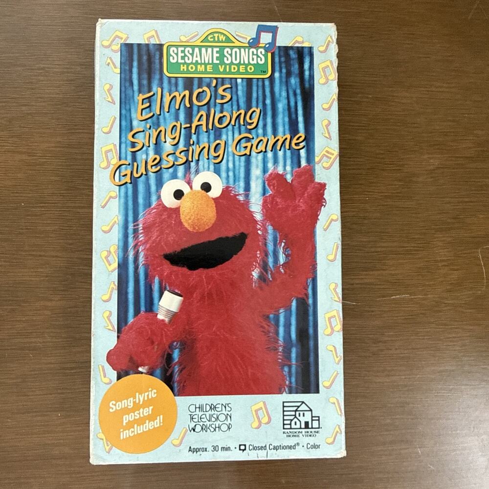Sesame Songs Elmo’s Sing-Along Guessing Game VHS Tape 1991 Random House
